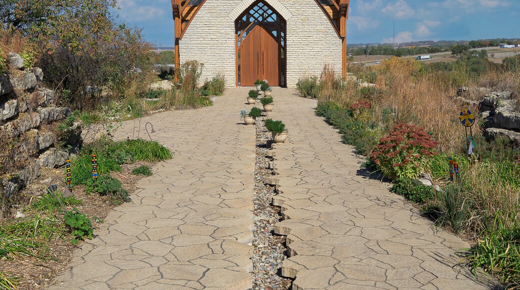 Exterior of the contemporary Holy Family Shrine in Gretna, Nebraska