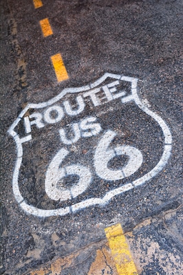 Route 66 sign in USA.