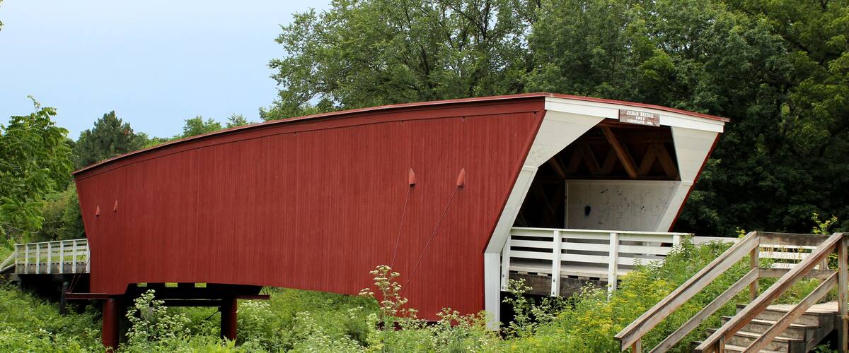 red covered bridge of madison county