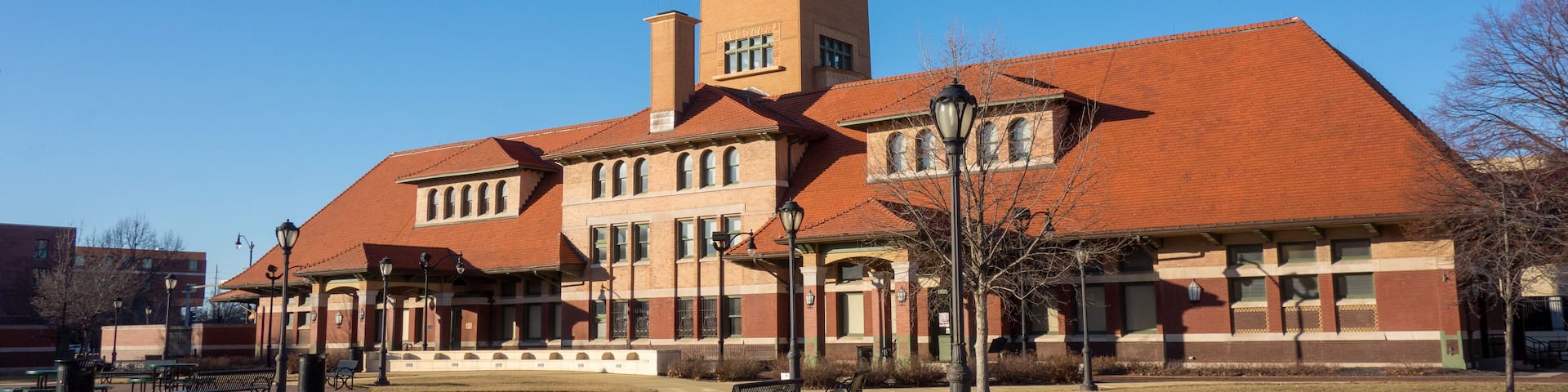 Historic Union Station train station depot in Springfield, Illinois, across from the Abraham Lincoln Presidential Library