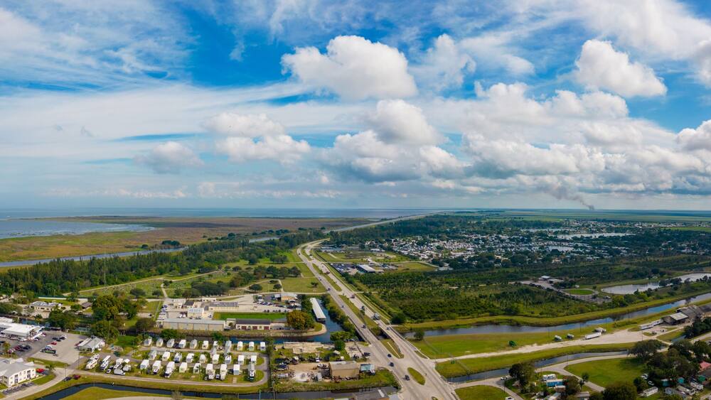 Aerial photo coastal communities in Clewiston FL