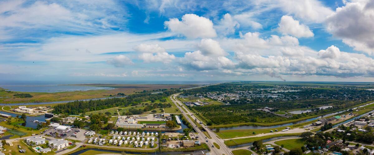 Aerial photo coastal communities in Clewiston FL