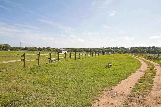 Private fields on Arnewood Common This area is named Arnewood Common on the 1:25,000 OS map. It seems, however, to be entirely private, or so a notice says.