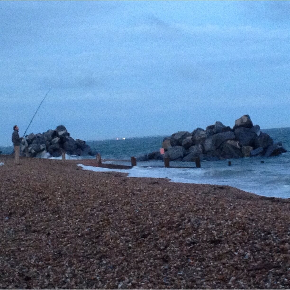 New sea defences at Eastoke Corner, Hayling Island .... don't stop the fishermen  