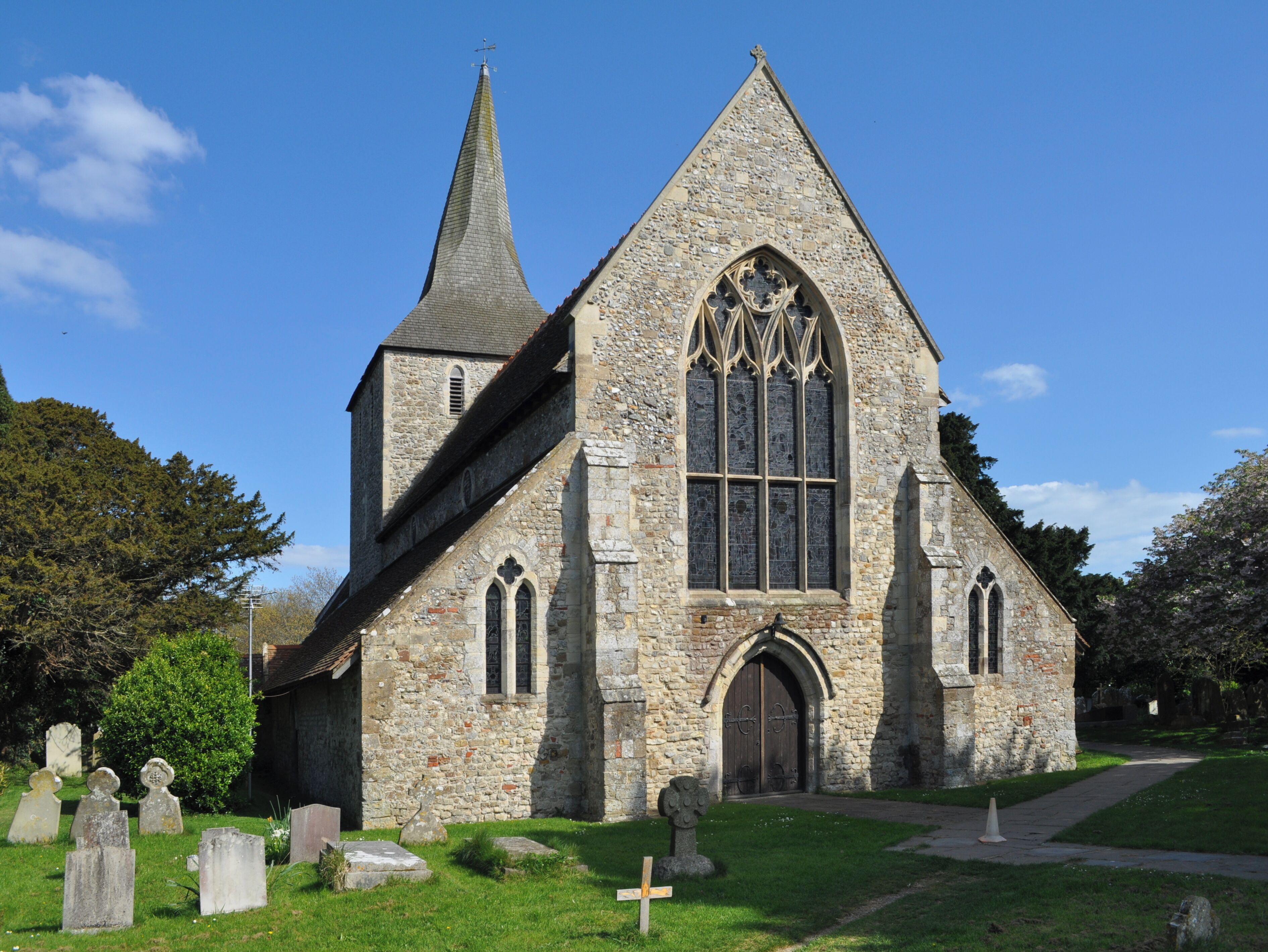 St Mary's parish church, South Hayling, Hampshire, seen from the northwest