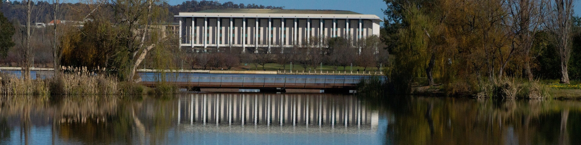 National Library of Australia Reflected Off Lake Burley Griffith