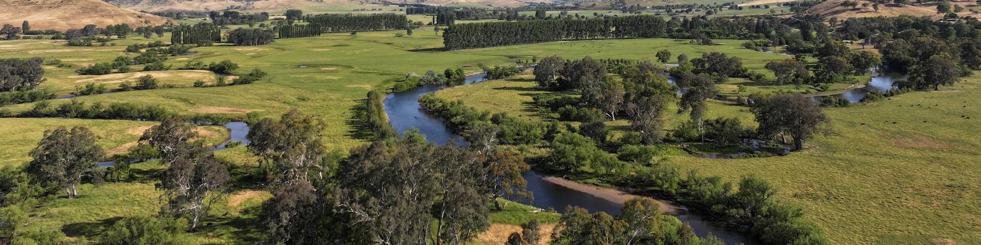 Aerial footage of Bringenbrong Bridge NSW Australia