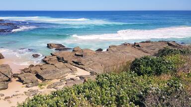 Soldiers Point Rock Platform near the beach New South Wales Australia
