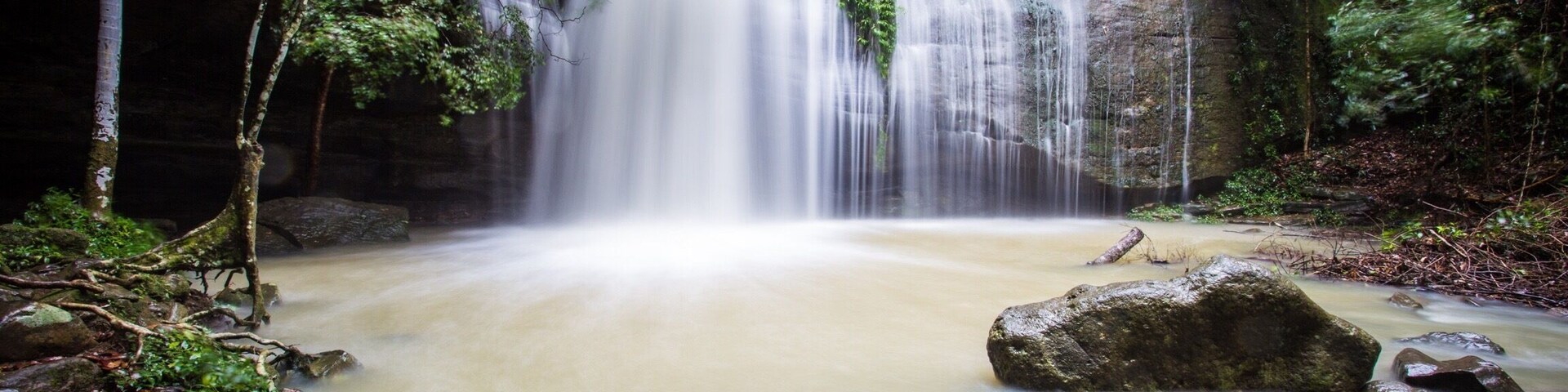 Serenity Falls or Buderim Falls in full flow after rain. Enjoy a comfortable hike through the rainforest and stop at the popular waterfall. Many people swim in the waterhole here and a little further downstream.
#takeahike