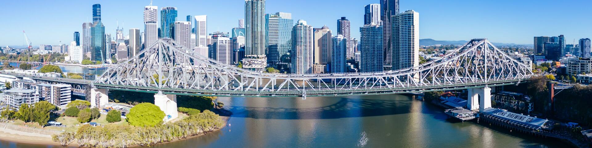 Story Bridge and Brisbane Skyline in Australia