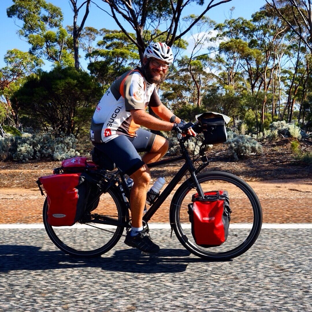 My absolute favorite thing about traveling is the fantastic people you meet along the way :)

Meet Frank! Frank Rickus to be more precise (look him up on Facebook to follow his crazy adventures). We randomly met him (expect the unexpected at all times, people) while driving through the Nullarbor. His goal? Cycle through the whole of Australia & meet people along the way. This crazy German was on his final stretch before heading back home (after having cycled 18 000km)!

Back at home he is the mayor of a small town in Germany. And he is one of the coolest people we've ever met! So much happiness...that's what following your heart does to you. No matter how crazy it is...a man's gotta do what a man's gotta do. :)

He has also cycled from China to Germany & from Columbia to Chile. You know...everyday stuff. LOL.

Frank has reached the Great Ocean Road as we speak. Buddy, you are amazing! All the best and keep pedaling! 

#alifefullofserendipity #serendipitytess #travel #troveon #australia #nullarbor #cycle #bicycle #frankrickus #gofrank #happiness #happy #nomad #globetrotter #wanderlust #crazy #german #photo #photooftheday #passion #inspiration 