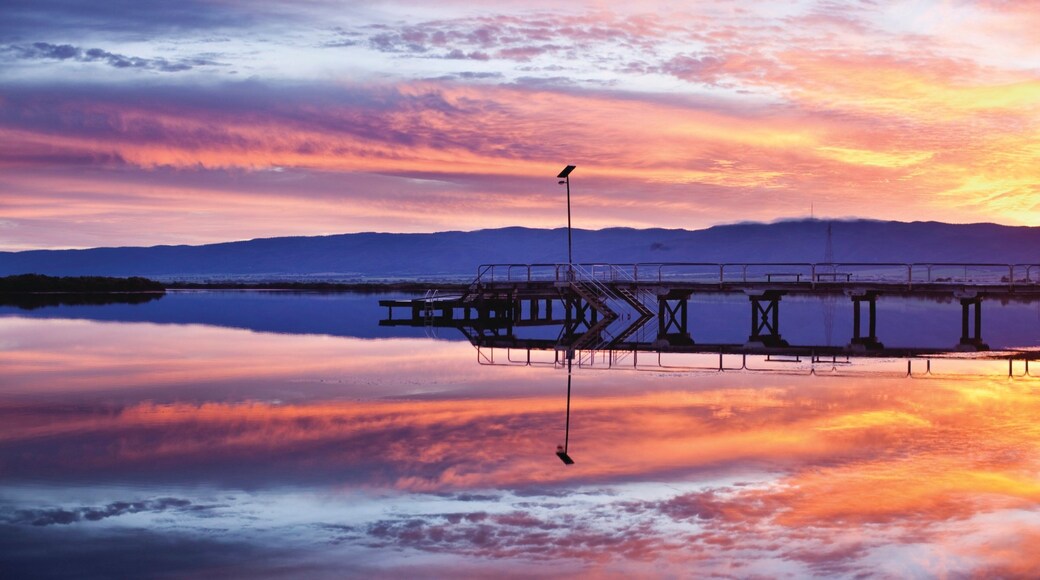Port Pirie qui includes panoramas, coucher de soleil et baie ou port