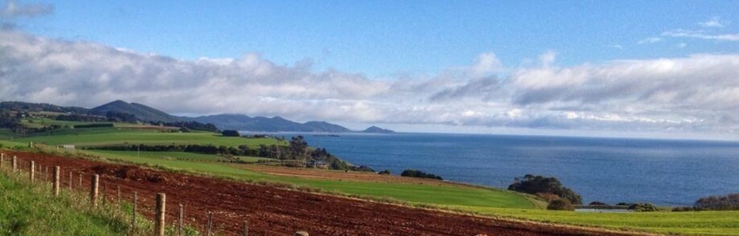 My favourite view in Tassie. That's Rocky Cape National Park in the distance.
You'll need to pull to the side of the highway to enjoy it but worth it don't you think?