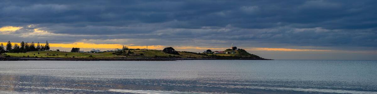 sunset over the lighthouse