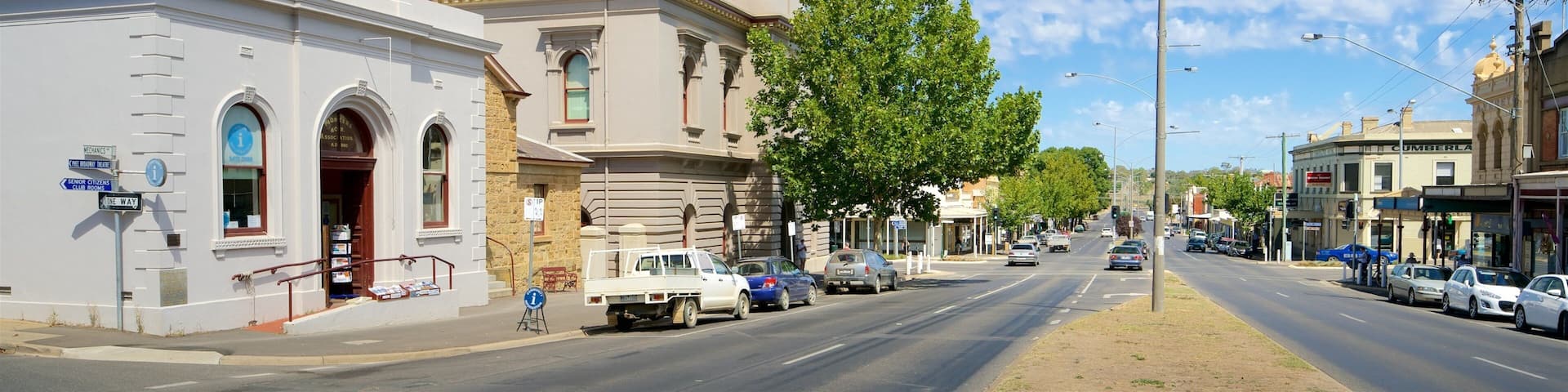 Castlemaine which includes street scenes
