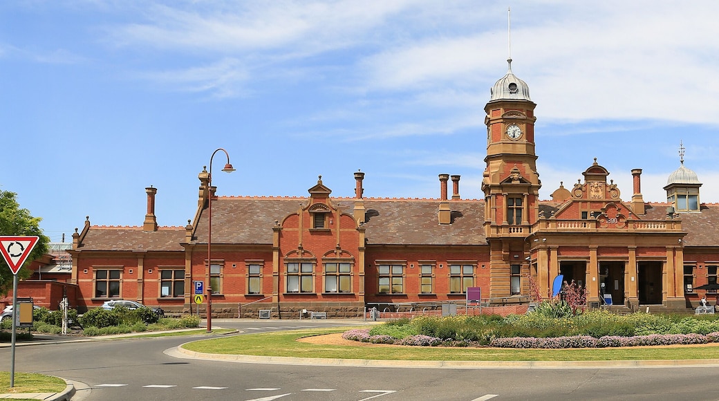 Historic railway station (built 1890) in Maryborough, Victoria, Australia.