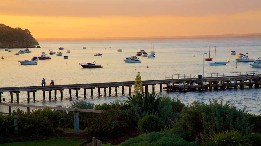 Portsea featuring a sunset, sailing and boating