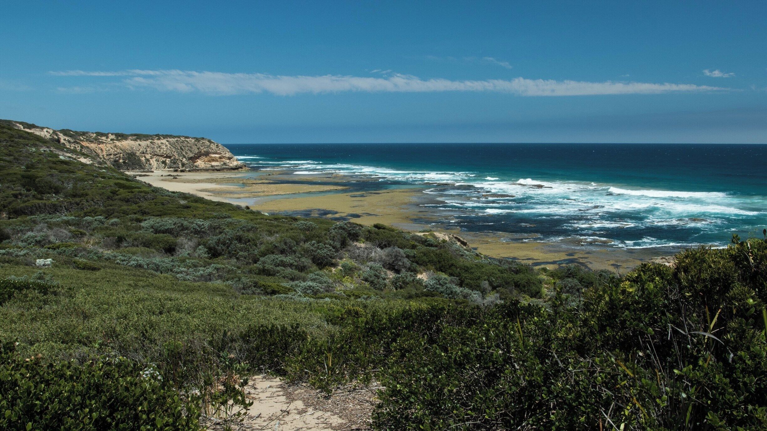Located at the very tip of the Mornington Peninsula, Point Nepean Nation Park has a rich history that includes a quarantine station and old artillery fortifications that can be explored on foot by bike or shuttle bus. It also provide panoramic views of Port Phillip Bay, Bass Strait and the Rip at Port Phillip Heads.

This shot is of the view of Cheviot Beach where Australia's former Prime Minister Harold Holt mysteriously disappeared on 17 December 1967.

