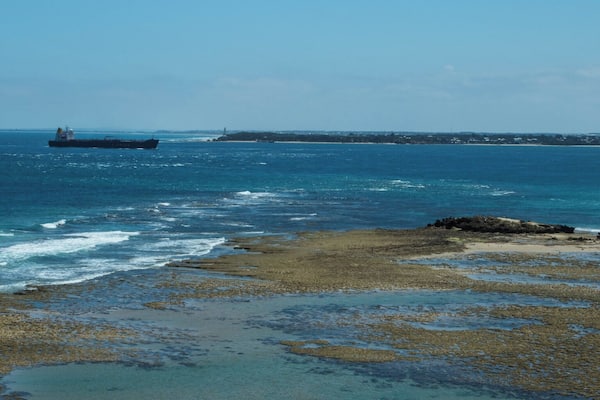 Located at the very tip of the Mornington Peninsula, Point Nepean Nation Park has a rich history that includes a quarantine station and old artillery fortifications that can be explored on foot by bike or shuttle bus. It also provide panoramic views of Port Phillip Bay, Bass Strait and the Rip at Port Phillip Heads.
This shot is the view of a ship passing through the Rip between the heads of Port Phillip Bay. There is only 1 kilometre of navigable water as coral reefs consume the remaining 2.5 kilometres between the heads.