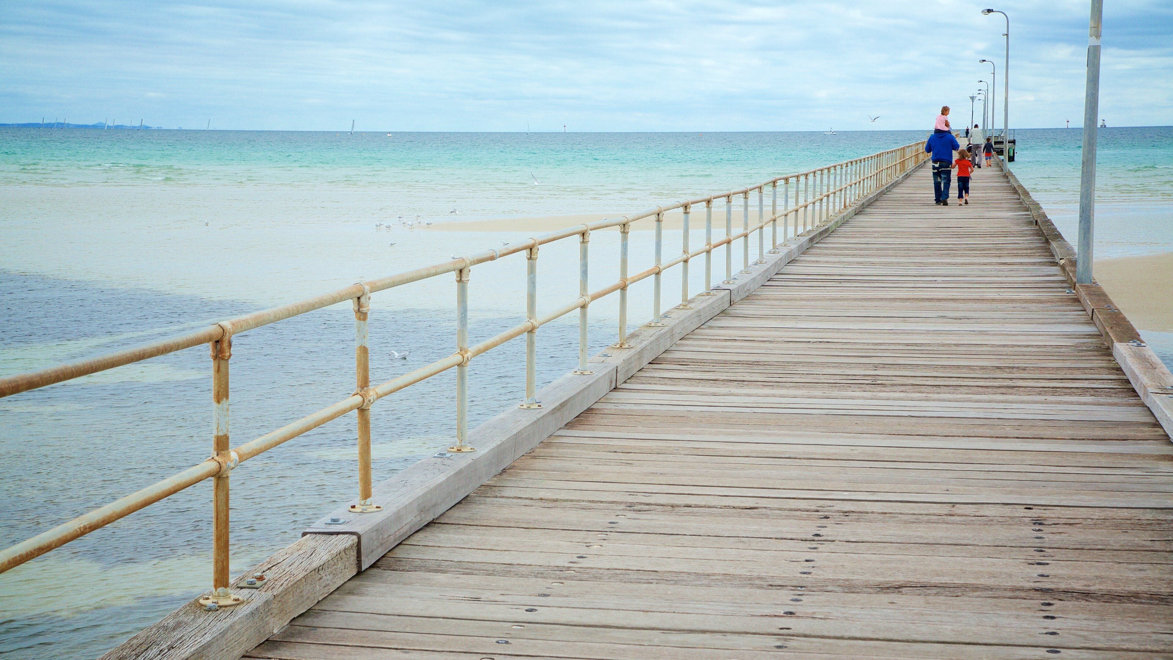 Rosebud featuring general coastal views as well as a family