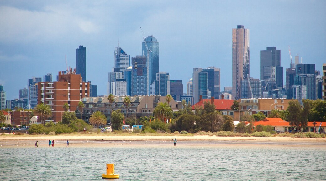 St Kilda featuring a beach, a city and general coastal views