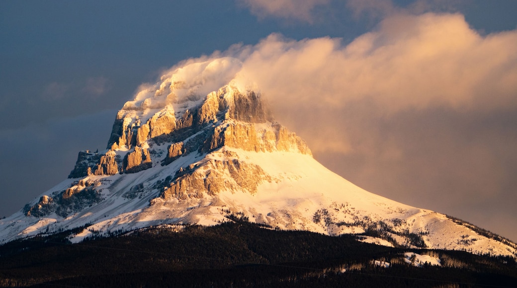Crowsnest Mountain in the crowsnest pass CNP in Alberta Canada in Coleman and Blairmore.