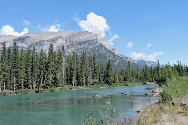 Bow River at Dead Man's Flats, Alberta.
#River
#Mountains