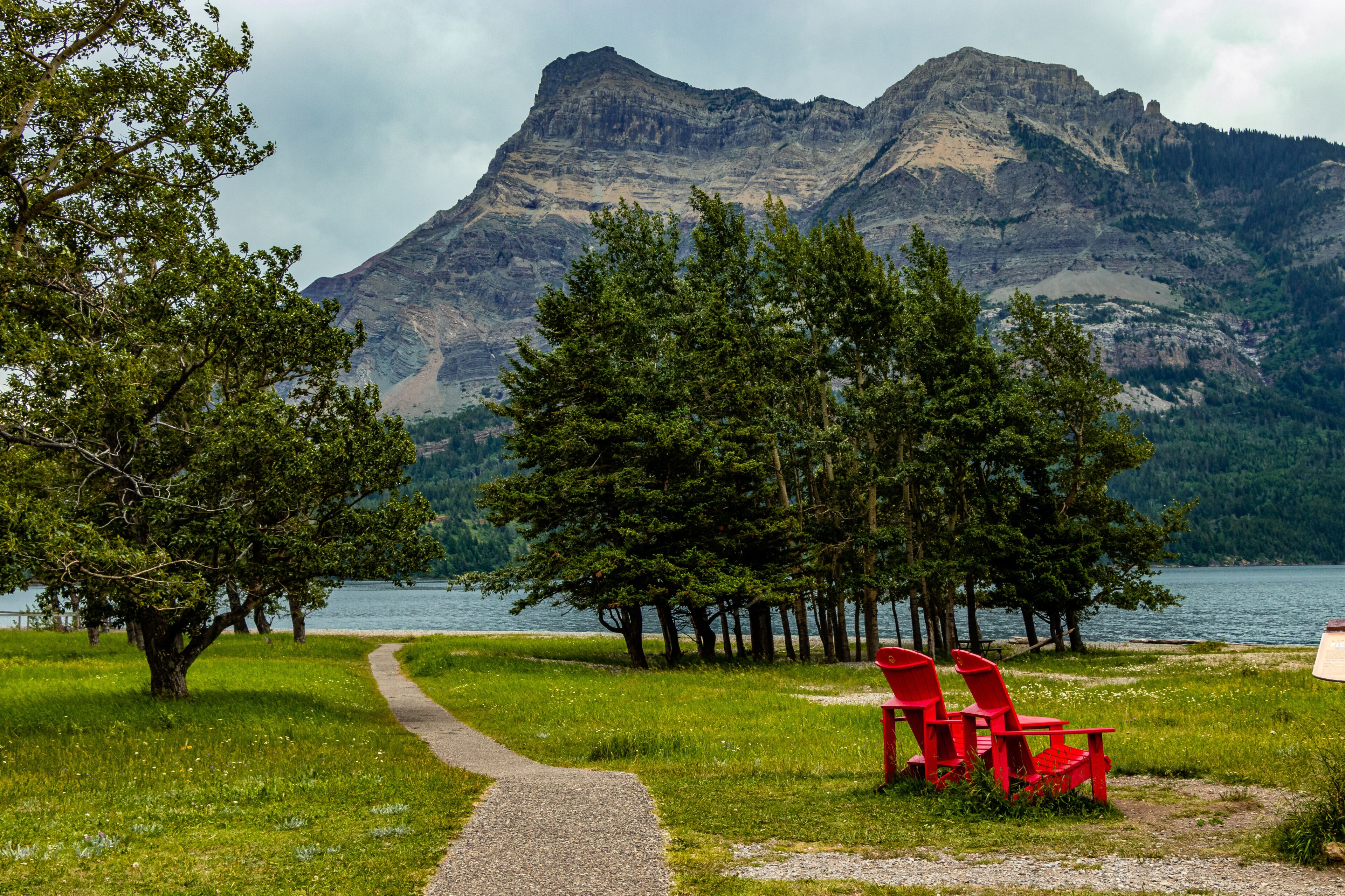 Red Chairs Waterton Lakes National Park Alberta Canada