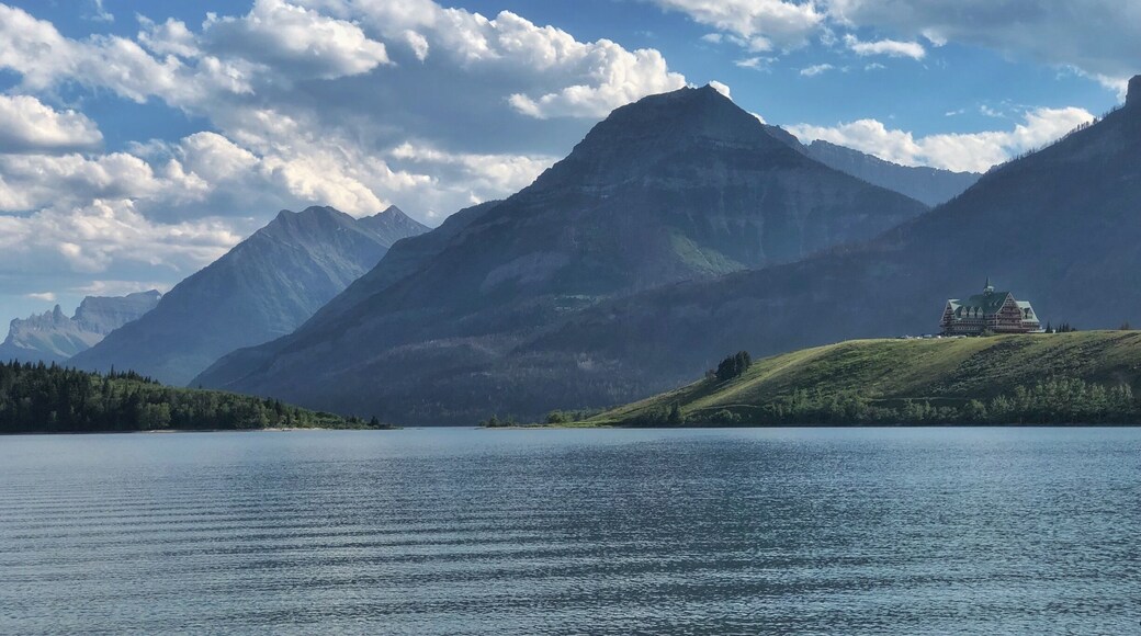 View over to the Prince of Wales Hotel across Waterton Lake
