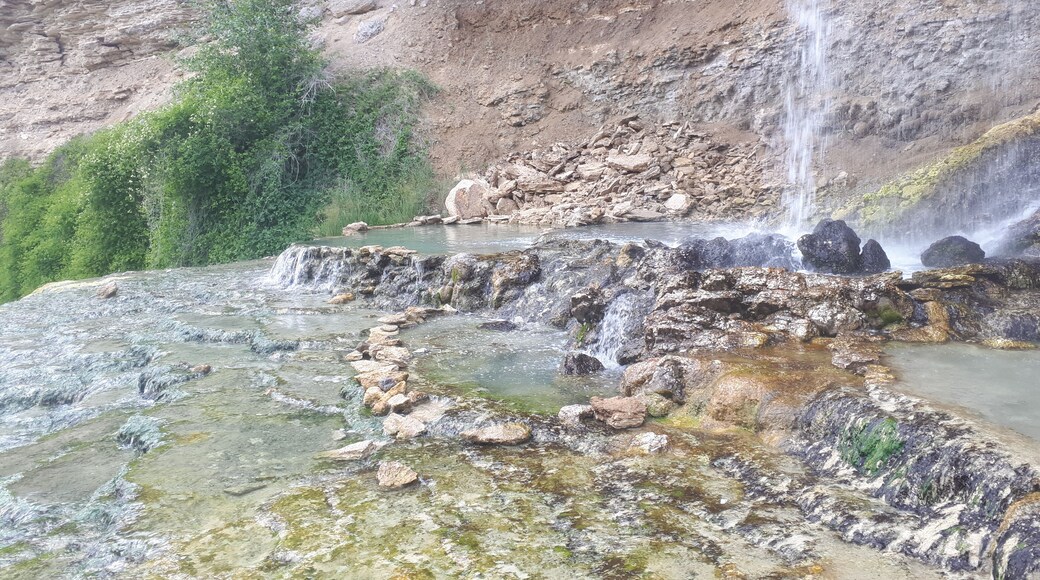 An emmerse in natural Springs just a small jont away down a worn path