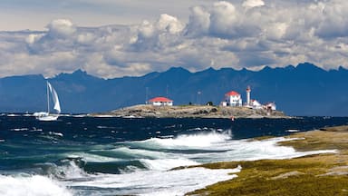 Gabriola Island showing general coastal views, sailing and waves