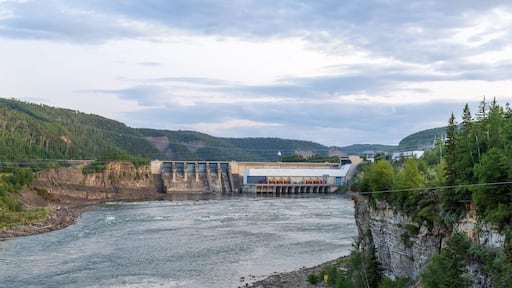 Peace Canyon Generating Station on the Peace River near Hudson's Hope, British Columbia, Canada
