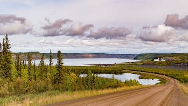 Dempster Highway at Tsiigehtchic Mackenzie River NWT Canada