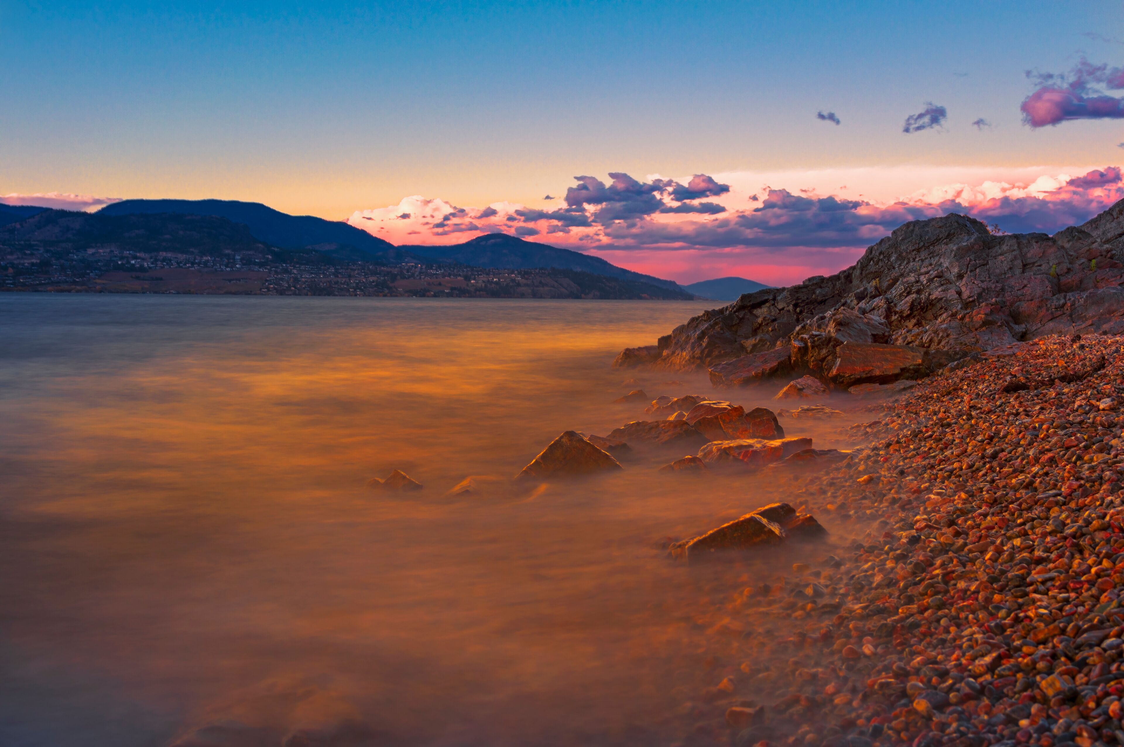 Okanagan Lake Sunset, Kelowna British Columbia Canada