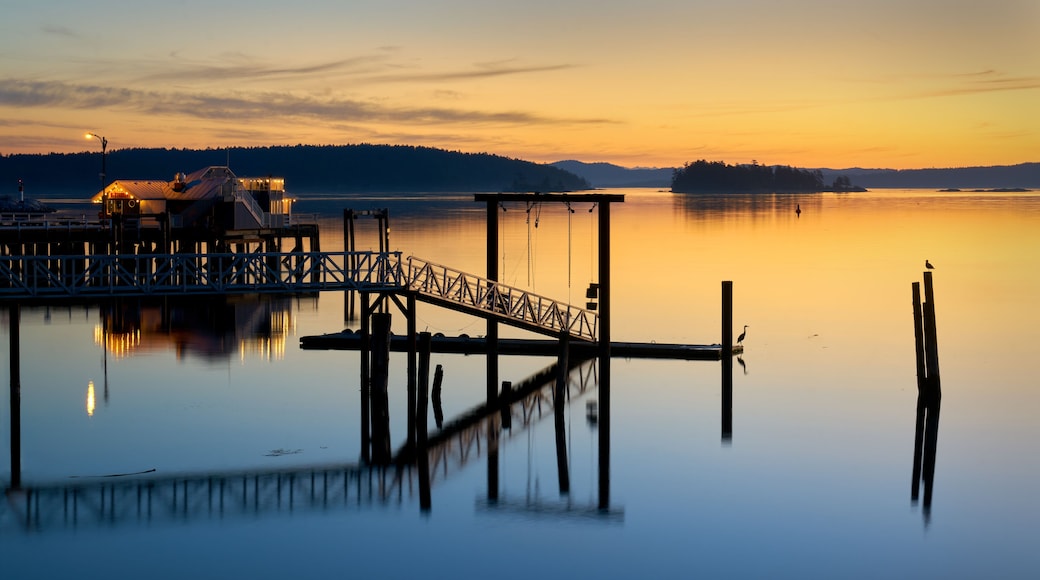 Sidney, British Columbia, Canada – August 29, 2022. Sidney BC Twilight Dawn Waterfront. Morning sunrise in Sidney, Vancouver Island, near Victoria. British Columbia, Canada.