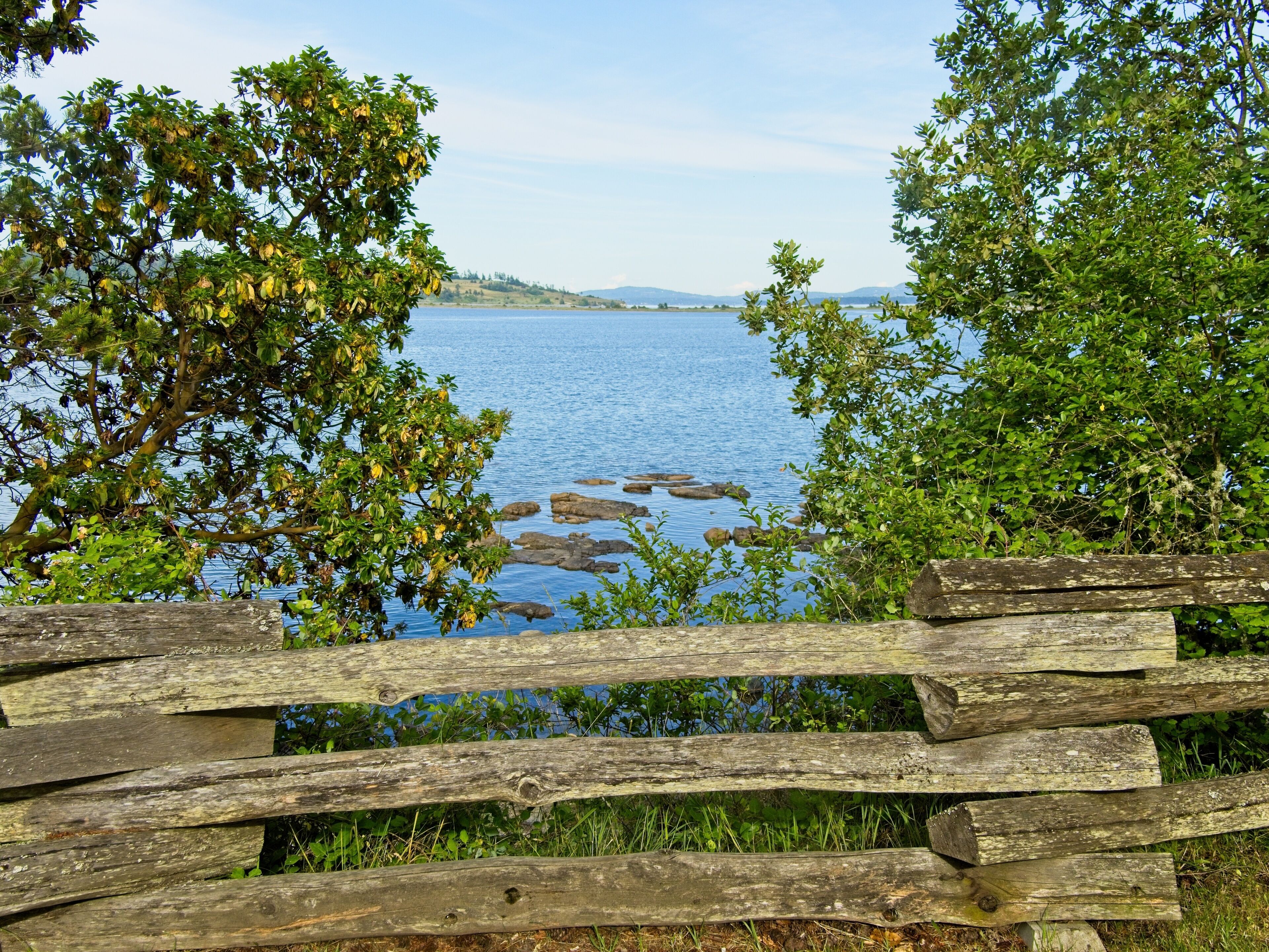 Park overlooking the ocean in Saanichton on Vancouver Island, BC, Canada