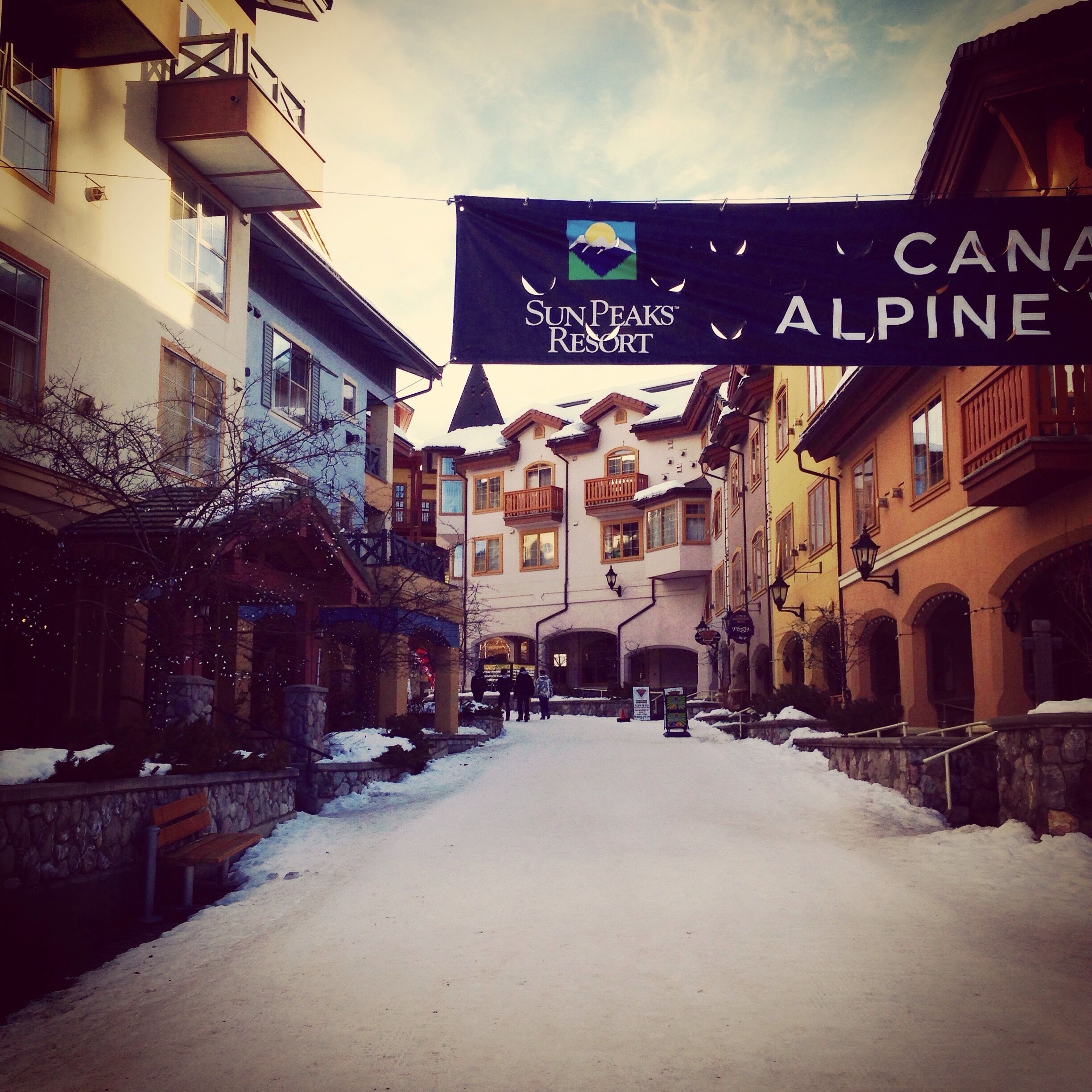 Sun Peaks Resort inside the village. #ExploreBC #Ski #ExploreKamloops #SunPeaksResort  #snow