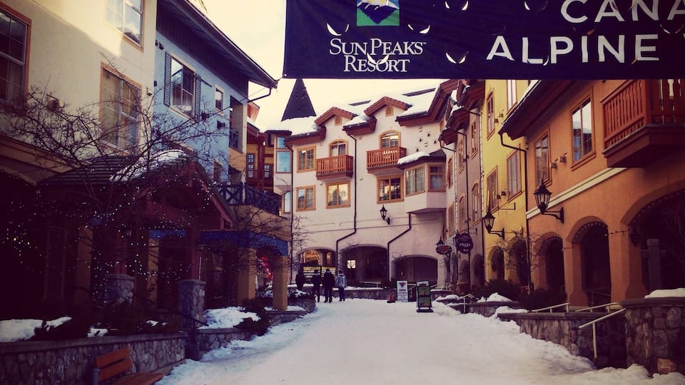 Sun Peaks Resort inside the village. #ExploreBC #Ski #ExploreKamloops #SunPeaksResort #snow