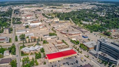Aerial View of Steinbach, Canada which is the third largest Town in Manitoba