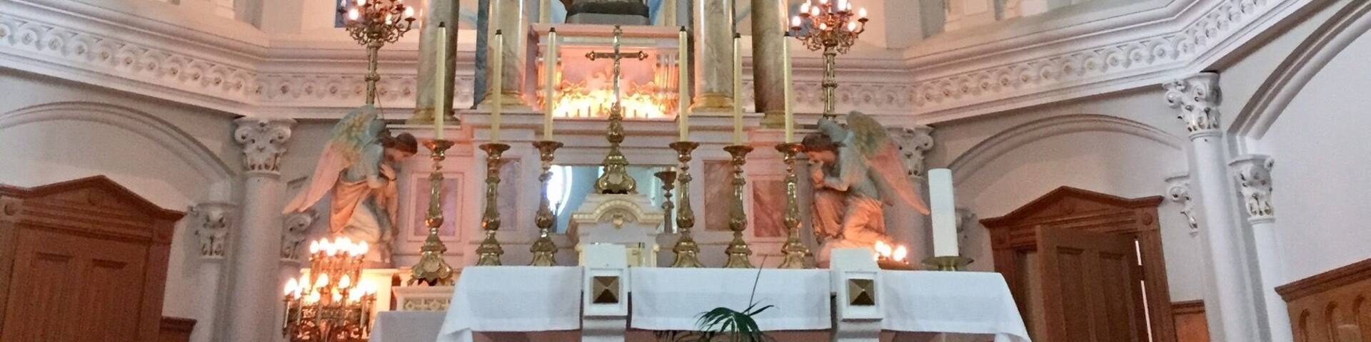 Built in 1893 out of local sandstone the church is situated on high ground near the harbor and can be seen from all parts of the parish.