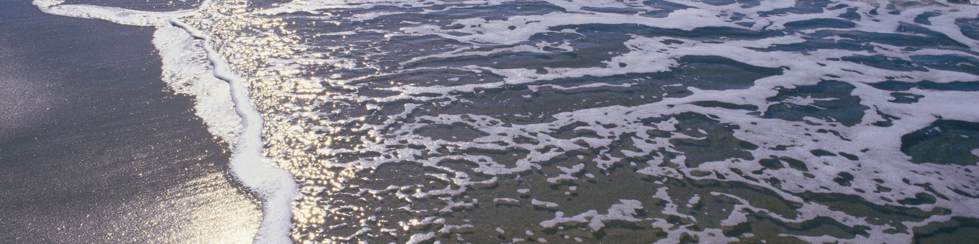 Una playa con olas que acarician suavemente la orilla.