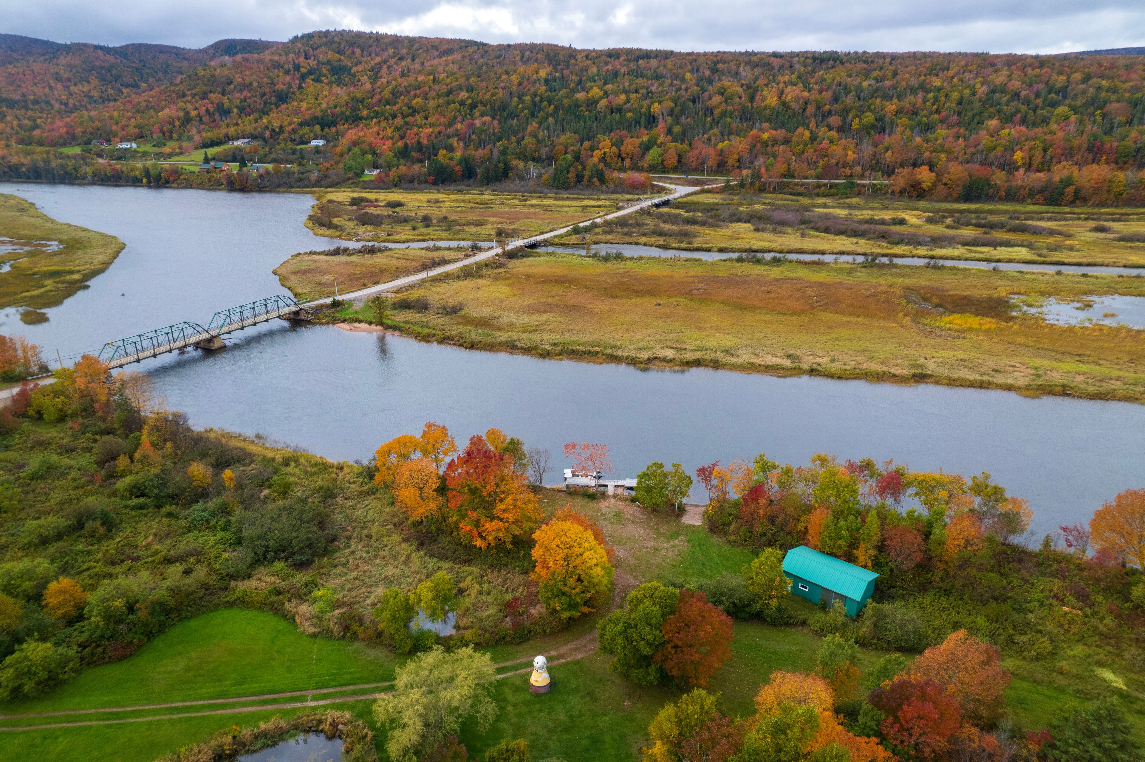 Autumn in the Mountains and River Valley