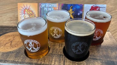 Wayfarerâs Ale Society in Port Williams, Nova Scotia has great craft beers with a keen focus on lagers and ales instead of just all hoppy craft beers. It also has the best views of the Cornwallis River influenced by the changing of the tides in the Bay of Fundy. You can buy tall boys or growlers to go or stay and enjoy a drink or flight with some tasty pizza, nachos or even a lobster roll.