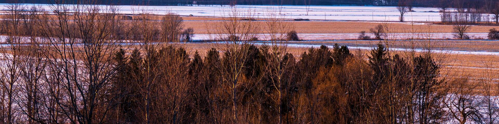 A Birdseye View of New Tecumseth on a Frosty, Winter's Afternoon