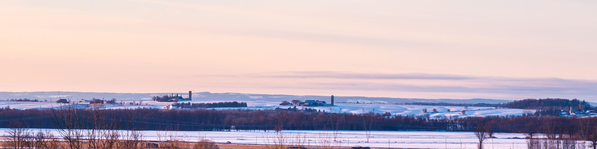 A Birdseye View of New Tecumseth on a Frosty, Winter's Afternoon