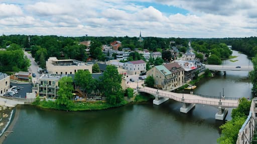 Aerial of Elora, Ontario, Canada