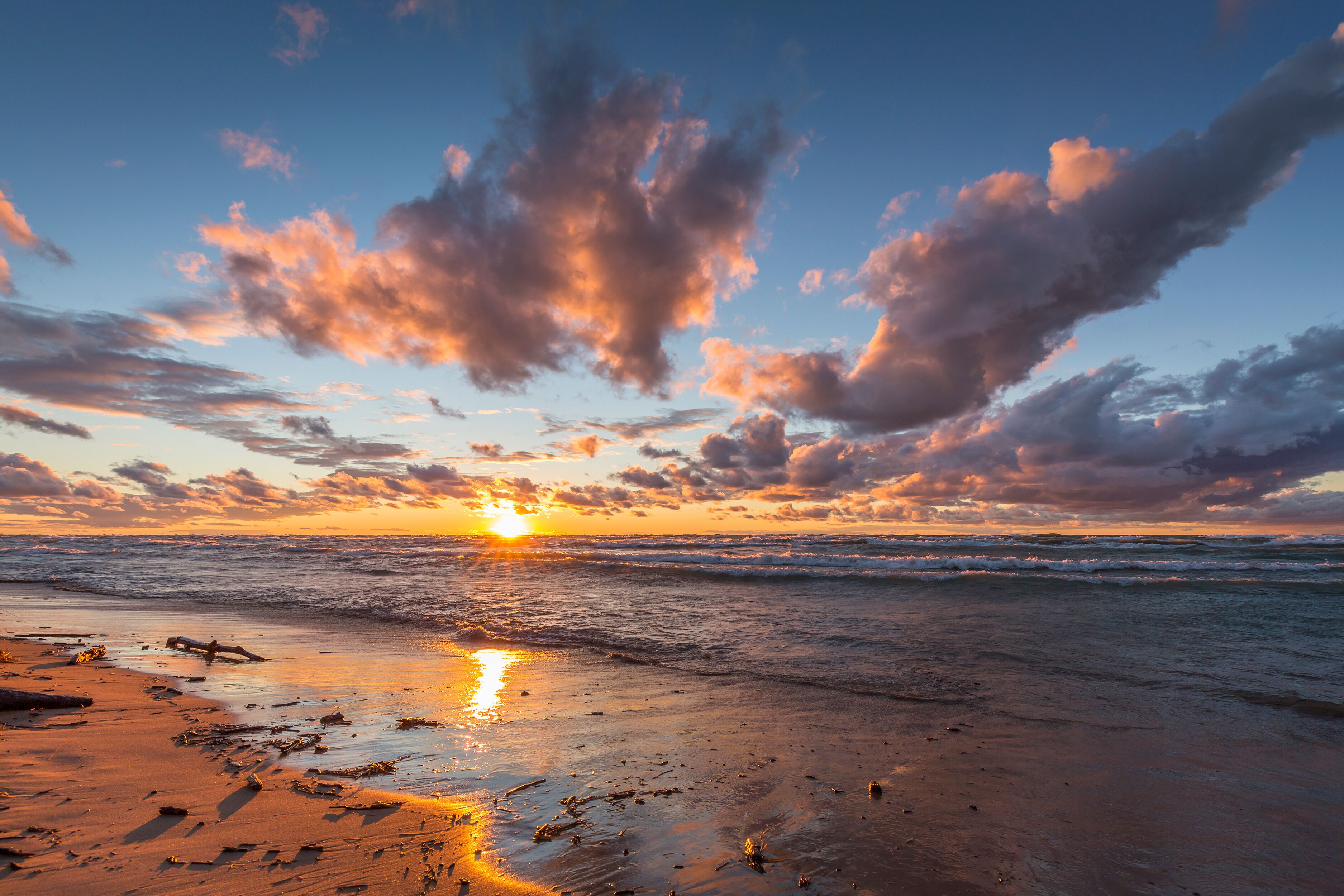 Lake Huron Beach at Sunset - Ontario, Canada