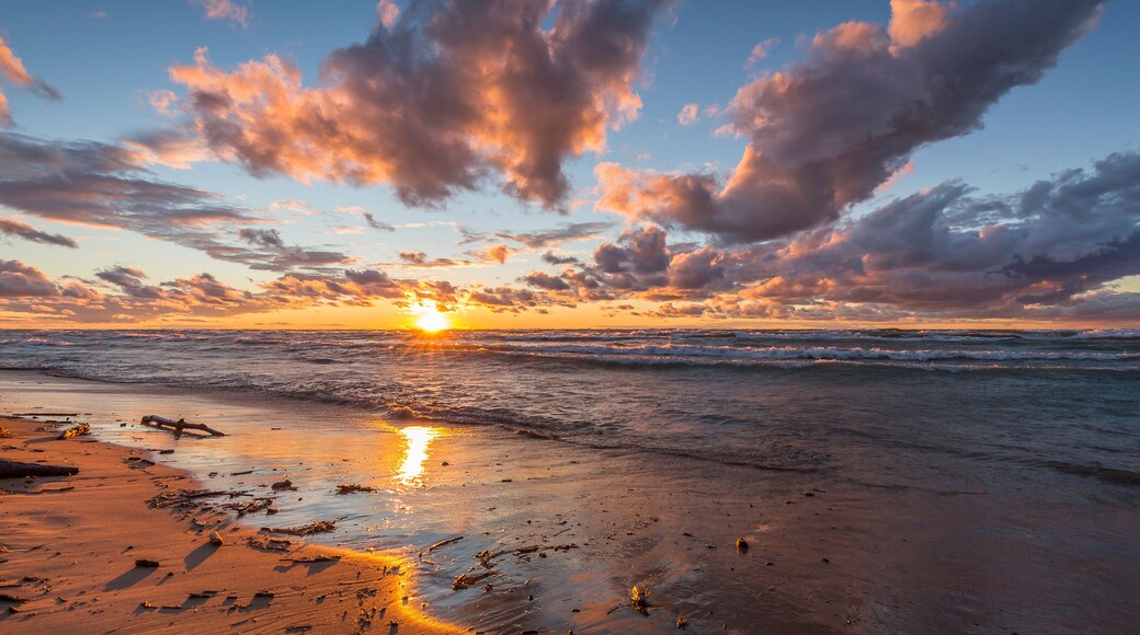 Lake Huron Beach at Sunset - Ontario, Canada