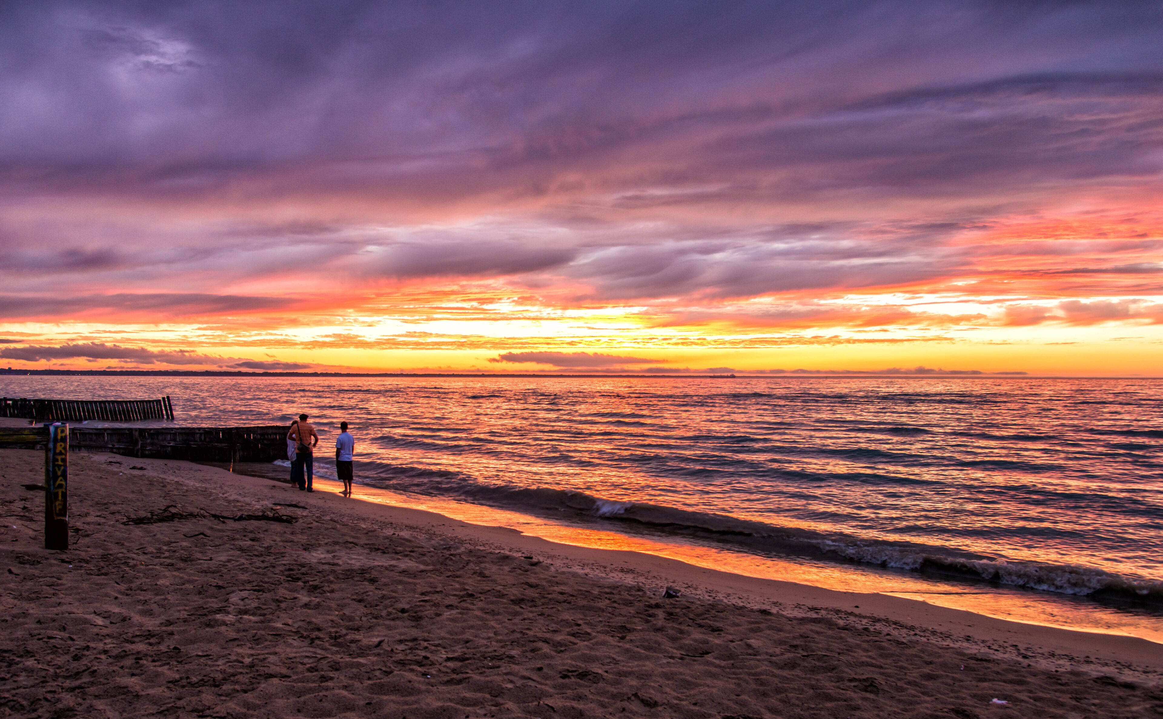 Stormy sunset on Lake huron