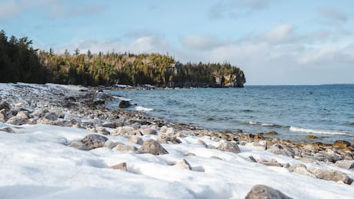 Winter Coastal Scenery at Bruce Peninsula National Park on Georgian Bay, Ontario, Canada
